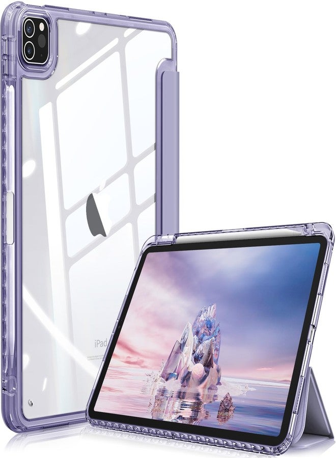 فينتي جراب Fintie Hybrid Slim لجهاز iPad Pro مقاس 11 بوصة (الجيل الرابع/الثالث) 2022/2021 - [حامل قلم مدمج] غطاء مقاوم للصدمات مع غطاء خلفي شفاف، يناسب أيضًا iPad Pro مقاس 11 بوصة من الجيل الثاني، بنفسجي - Image 1